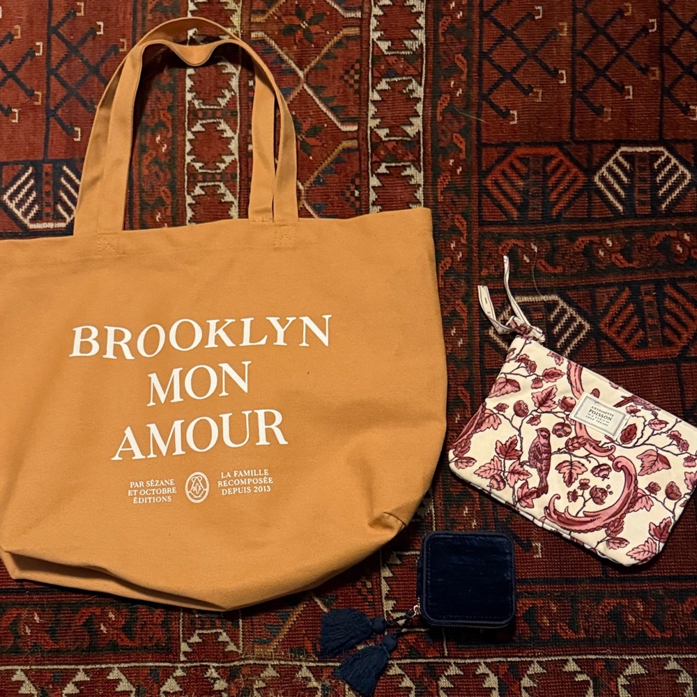 Sezane tote, pouch, and jewelry case set. - Picture 2 of 6